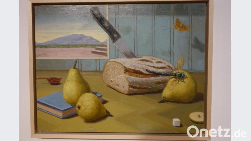Angebrochenes Brot, Insekten und der Blick auf eine ideale Landschaft: Jan Dörre bedient sich aus dem Formschatz barocker Stillleben. Repro: Susanne Wolke