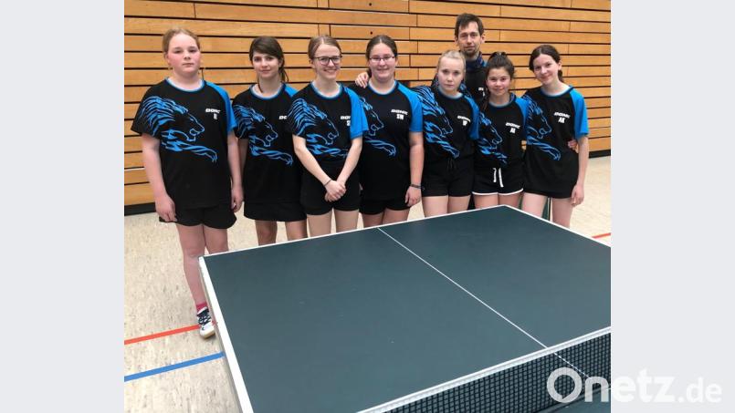 Die Tischtennismädchen holten beim Bundesfinale den sechsten Platz. Bild: exb