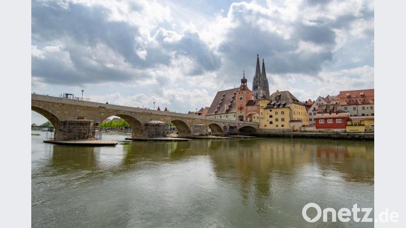 Die Donau könnte wegen des Dauerregens über die Ufer treten. Bild: Armin Weigel