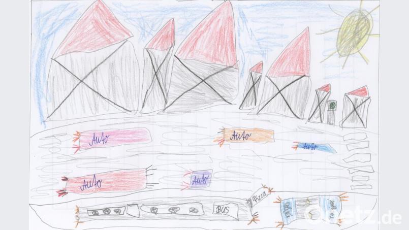 Die Kinder aus Oberbibrach haben zu jedem Erlebnis in Amberg ein Bild gemalt. Bild: exb