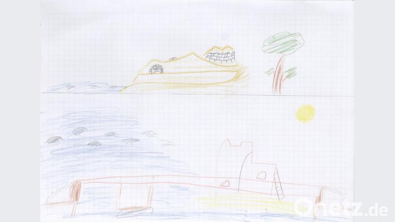 Die Kinder aus Oberbibrach haben zu jedem Erlebnis in Amberg ein Bild gemalt. Bild: exb