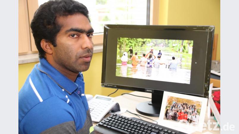 Pfarrvikar Joseph berichtet über den Fortschritt nach der Flutkatastrophe Indiens und belegt es mit Bildern. Archivbild: ksi