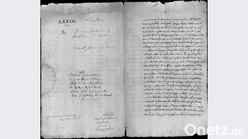 Titelseite der Urkunde, mit der dem Dorf Freihung 1569 die Marktrechte verliehen worden sind. Bild: nbu