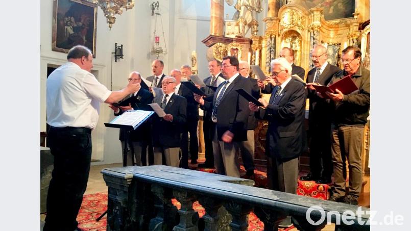 Der Männerchor des Sängerbundes 1861 aus Schwandorf gastierte in der Alten Pfarrkirche beim Geistlichen Abendkonzert. Bild: mab