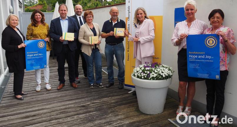 Spendenübergabe beim Inner-Wheel-Club Weiden. Mit dabei sind Clubpräsidentin Christiane Bardenheuer (Siebte von links) und die Spendenempfänger Holger Hassel vom SOS-Kinderdorf, Brigitte Krause vom HPZ-Irchenrieth und Jost Hess vom Arbeitskreis Asyl (Vierter, Fünfte und Sechster von links) Bild: Bühner