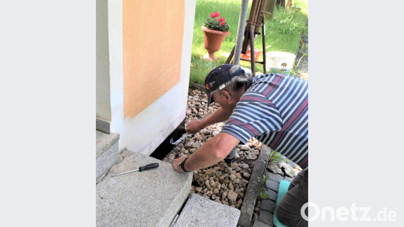 Auch ehemaliger Bürgermeister Helmuth Wächter packt mit an. Bild: rgr