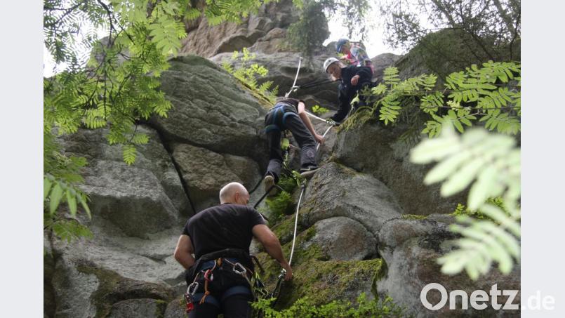 Beim Abseilen – hier am Augsburger Felsen – ist äußerste Sorgfalt geboten. Bild: wro