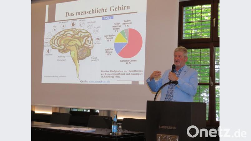 Referent Georg Pilhofer zeigte anhand von Statistiken die Häufigkeit und Auswirkungen von Demenz. Bild: ubb