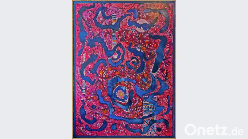 Der Einfluss von Paul Klee und Wassily Kandinsky ist in den Bildern (hier „Schiraz“ von 1959) Hedwig Thun unübersehbar. Repro: Bernd Müller