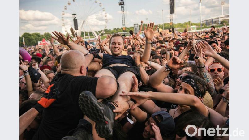 Am Freitag beginnt Rock im Park 2019. Eine Spezialfirma entdeckte am Mittwoch an 50 Bäumen Nester des Eichenprozessionsspinners. Bild: Nicolas Armer/dpa