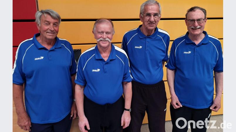 Die bayerischen Vertreter Edmund Ullermann, Günther Aschenbrenner, Martin Mahl aus Weiden und Klaus Spitzer schaffen es auf das Podest. Bild: R. Kreuzer