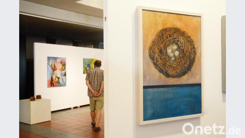 Renate Kummert hat dieses Werk gemalt, das es ebenfalls bis Sonntag, 23. Juli in der Realschule zu bestaunen gibt. Bild: Gabi Schönberger