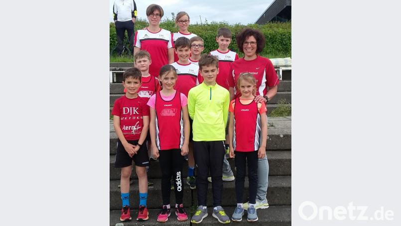 Die jungen Leichtathleten der DJK starten gut in die neue Saison. Bild: exb