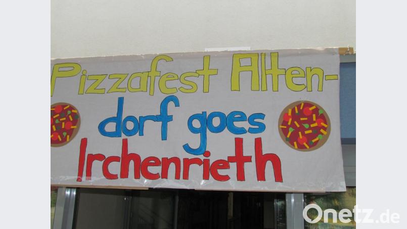 Das Plakat „Pizzafest Altendorf goes to Irchenrieth“. Bild: is
