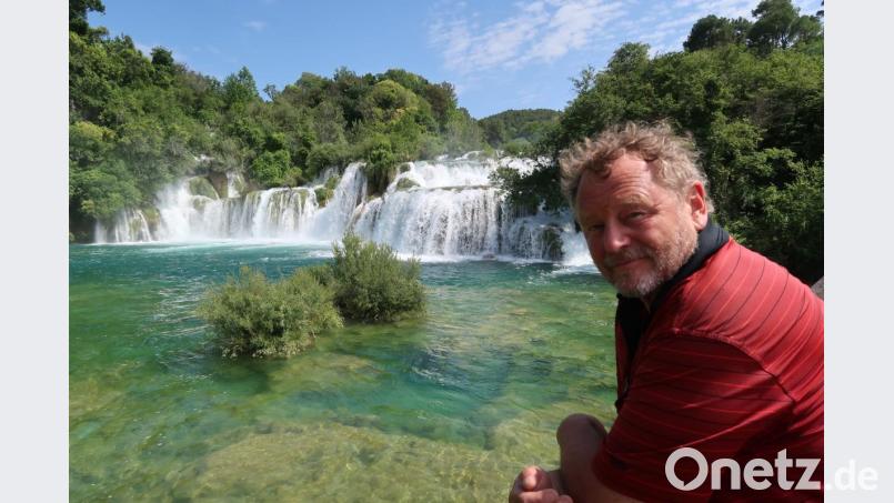 Der Weidener steht auf der Brücke, über die Lex Barker 1964 in "Old Shatterhand" zu den Krka-Wasserfällen ritt. Bild: Kunz