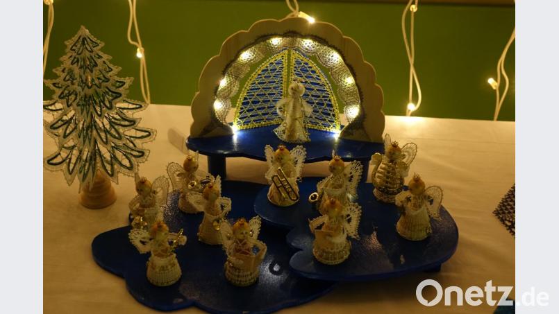 Diese Arbeit ist in die Ausstellung &quot;Weihnachtswinterwunderland&quot; in der Aula der Schule zu sehen. Bild: mmj