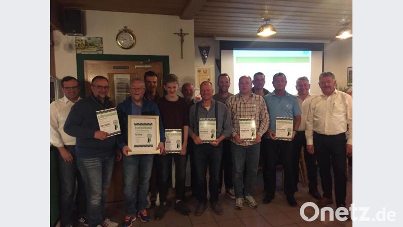 Die DJK Ammerthal würdigt bei ihrer Jahreshauptversammlung langjährige Mitglieder. Bild: exb