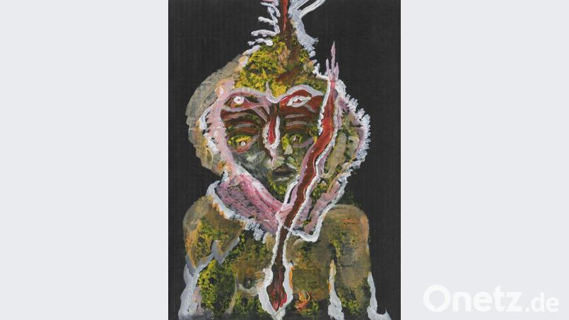 "Der verwundete Schamane" von Johannes Frank ist eines der Werke, das ab 5. Juli in der ehemaligen Häftlingsküche der KZ-Gedenkstätte in Flossenbürg zu sehen sein wird. Dort startet die Wanderausstellung Gratwanderung“ von Künstlern mit seelischer Krisenerfahrung. Bild: exb