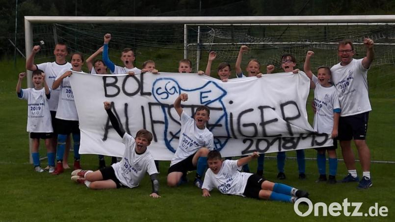 Jubel bei den D-Junioren: Sie schafften den Aufstieg in die Bezirksoberliga. Bild: exb