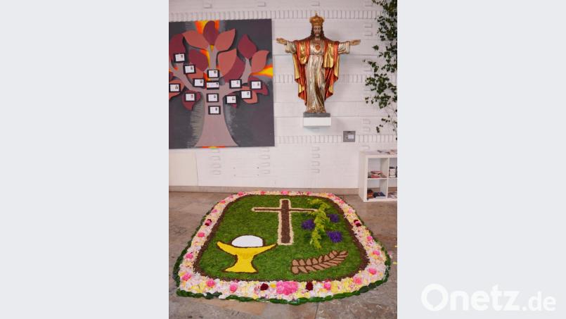 Frauenbund-Blumenteppich zu Fronleichnam. Bild: ü
