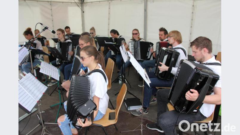 Das Akkordeonorchester der Kreismusikschule. Bild: kro