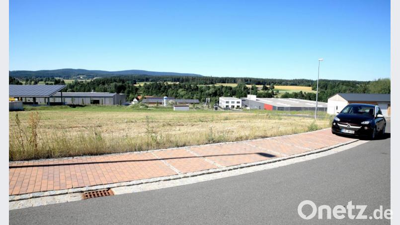 Auf diesen Grundstücken werden heuer noch zwei Betriebshallen errichtet. Unterhalb die der Firma Wenning, oberhalb die der Firma Frank. Bild: njn