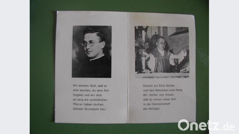 Das Sterbebild des Seelsorgers, der 40 Jahre lang Kirchenpingarten mit Weidenberg und Haidenaab betreute. Bild: gis