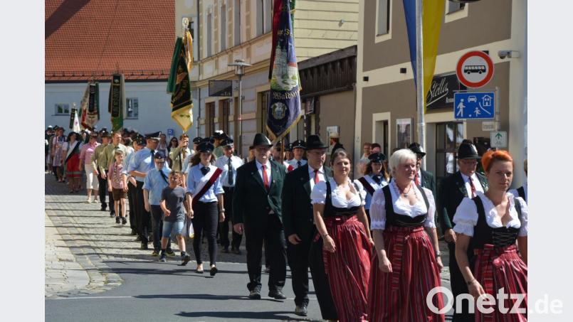 Zahlreiche Schützenvereine bildeten einen farbenfrohen Festzug. Bild: jr