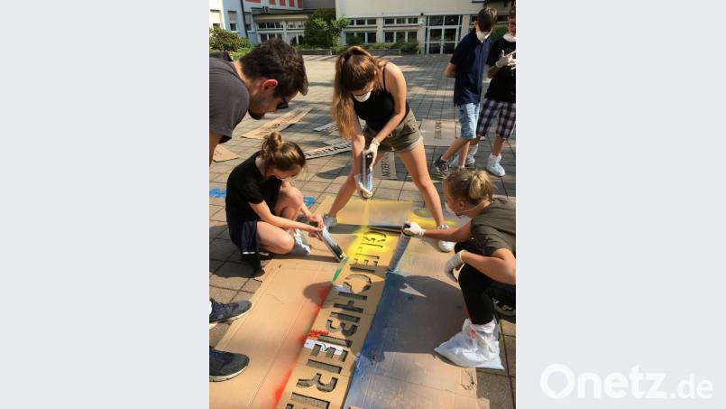 Hier ist Sprayen erlaubt: das &quot;Wordle&quot; entsteht. Bild: exb