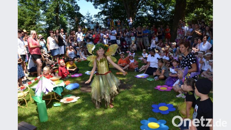 Die Bären-Gruppe bei der Tierkonferenz auf der Sommerwiese mit Elfe Valerie. Bild: gi