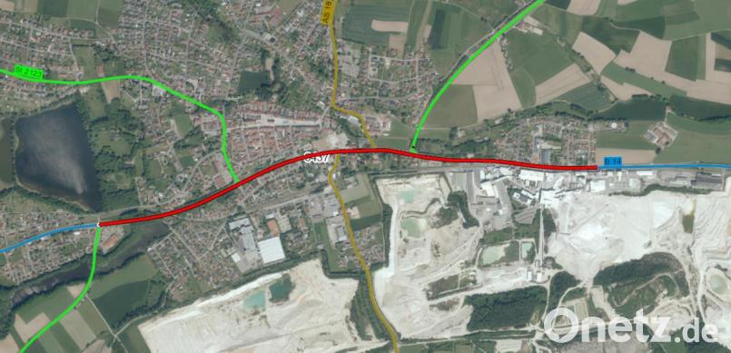 Luftbild des gesamten Sanierungsabschnitts. Bild: (rot)