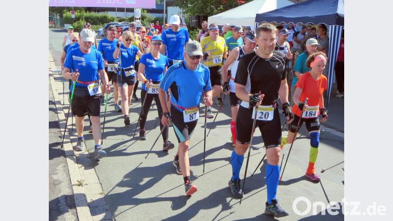 Bei sonnigem Wetter entschieden sich 175 Läufer beim Weidenberger Nordic-Walking-Event mitzumachen. Bild: op