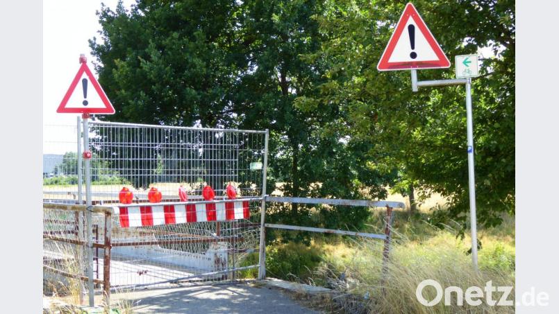 Gut abgesperrt ist der Naabtalradwegs bei Pirk Bild: fsb