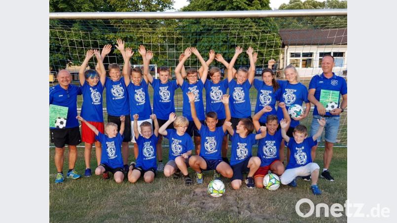 Ungeschlagen holen sich die jungen Schirmitzer U-13-Kicker die Meisterschaft. Bild: du