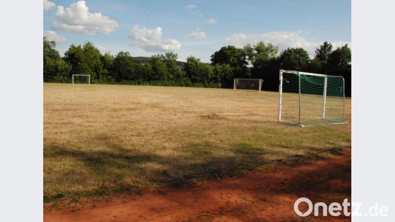 Braun statt Grün: Das Spielfeld im Jahnstadion präsentiert sich nicht gerade einladend. Aufgrund voller Auftragsbücher bei den Spezialfirmen, soll die Sanierung der Sportstätte erst im Sommer 2020 starten. Bild: Portner