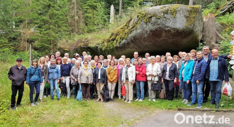 Theaterfreunde aus Kastl und dem Kolping-Bezirk Neumarkt beim Erinnerungsfoto auf der Luisenburg. Bild: dü