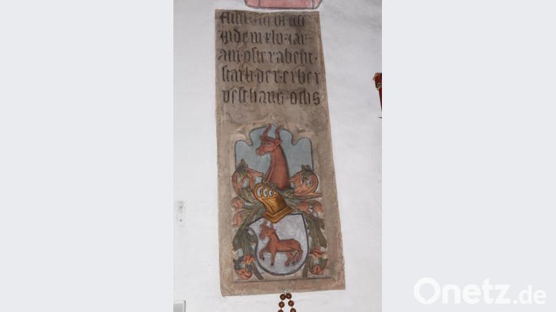 Das Wappen der Stifterfamilie Ochs ziert noch heute den Innenraum der Kirche in Kastl. Bild: rpp