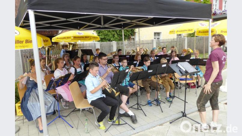 Musikalische Unterhaltung durch die „Blech-Frösch“ und den Nachwuchs der Blaskapelle Bild: fsb