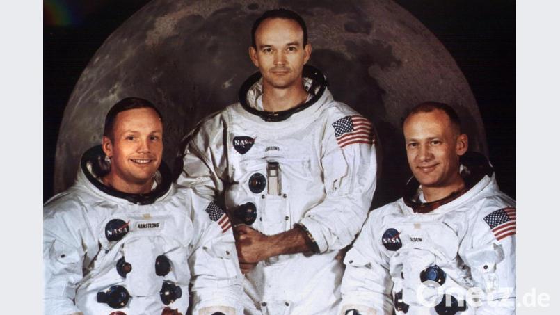 Die Astronauten Neil Armstrong (l-r), Michael Collins und Edwin „Buzz“ Aldrin im Jahr 1969. Foto: Nasa Bild: -