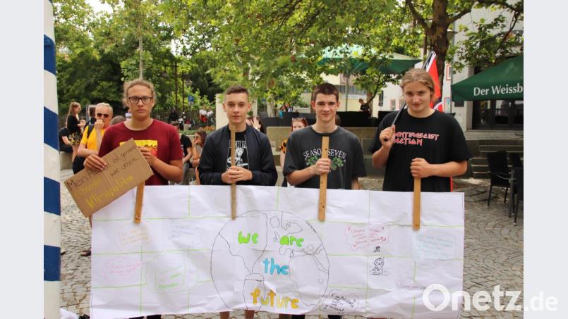 „We are the future“, wir sind die Zukunft, betonten die Schüler, die sich für die erste „Fridays for Future“-Kundgebung im Landkreis Schwandorf auf dem Kolpingplatz eingefunden hatten. Bild: Thomas Dobler