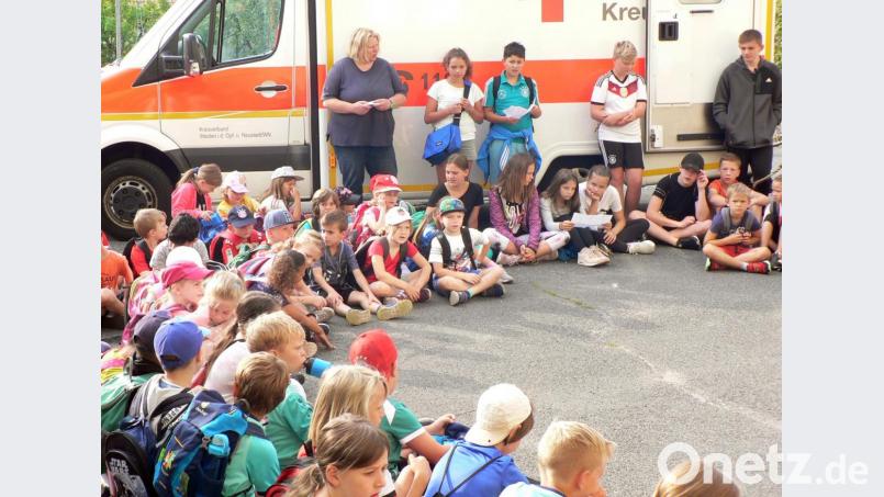 Bei der Aktion &quot;Verein macht Schule&quot; lernen die Kinder viel ihr die Vereine in Kirchenthumbach. Bild: lep