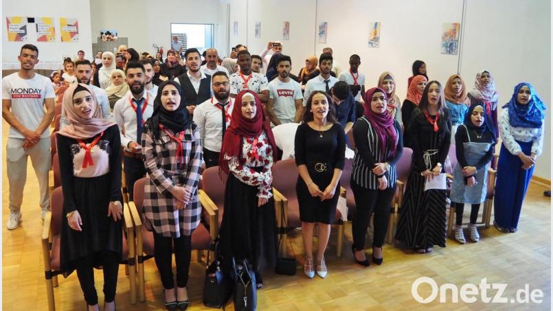 Die Schüler singen auf Arabisch. Bild: Bühner