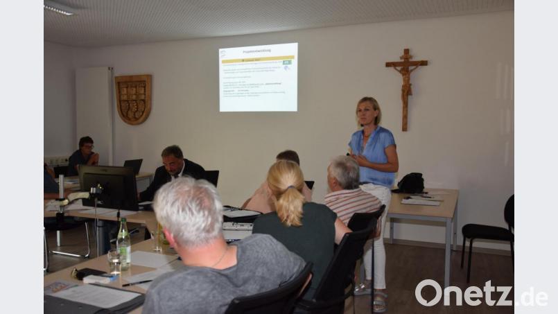 Interessiert folgten die Markträte den Ausführungen von Doris Völkl (stehend) zum Projekt "Neun2727 - gut leben im Waldthurner Land". Bild: fla