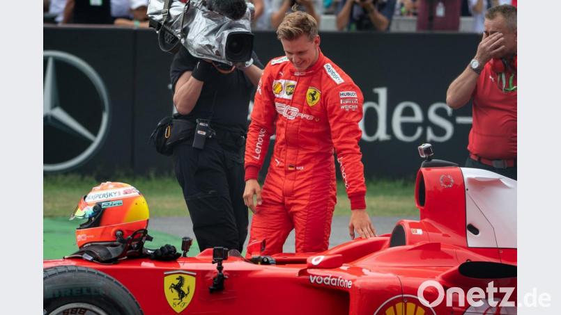 Mick Schumacher drehte im Ferrari F2004 seines Vaters Michael ein paar Runden auf dem Hockenheimring. Foto: Jan Woitas Bild: Sebastian Gollnow