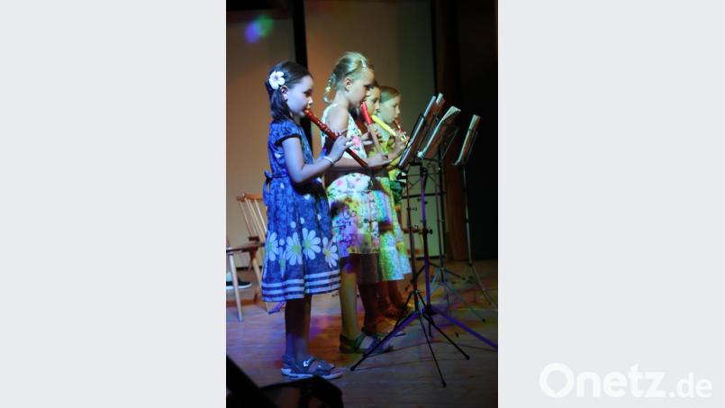Das Blockflötenquartett zeigte sich gut eingespielt und rhythmussicher. Bild: myd