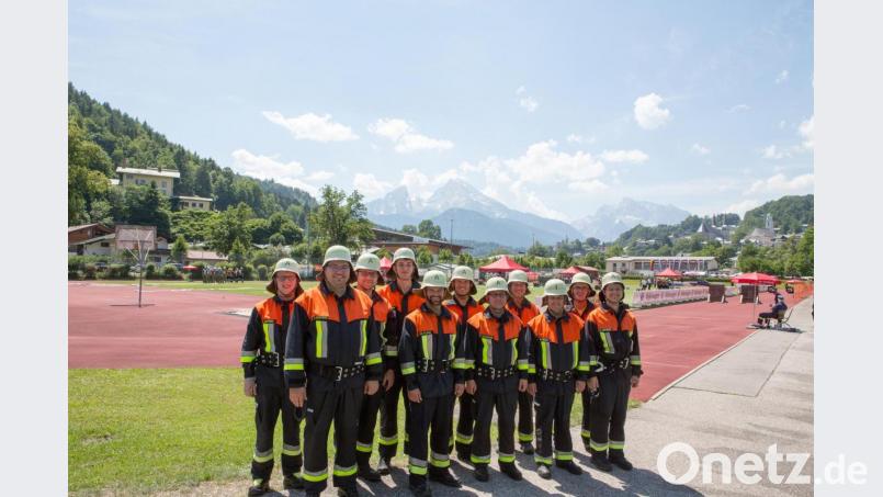 Beteiligten sich am Wettbewerb in Berchtesgaden: Tobias Dittrich, Matthias Ziegelmeier, Patrick Avemaria, Lukas Böhm, Martin Plank, Alex Plank, Michael Schleicher, Sebastian Hiltner, Markus Plank, Peter Böhm und Markus Schleicher (von links). Bild: nib