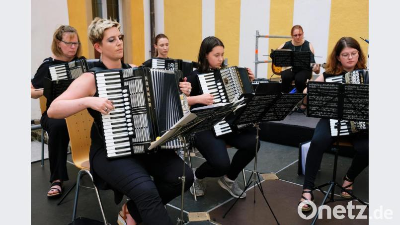 Das Spiel mit Zügen, Tasten und Luft ist anstrengend. Doch die Waldsassener beherrschen ihre Instrumente meisterlich. Bild: do