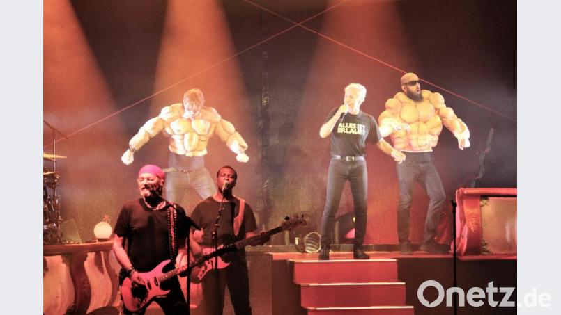 Mit ihrer Abschiedsshow &quot;1000 Jahre EAV...&quot; begeisterten die Austria-Rocker am Montagabend auf der ausverkauften Luisenburg. Bild: stg