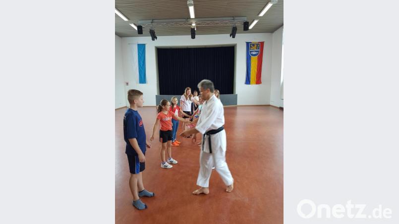 Der Elternbeirat der Volksschule hatte im Ferienprogramm-Beitrag einen Selbstverteidigungskurs für Kinder in der alten Turnhalle organisiert. Bild: exb