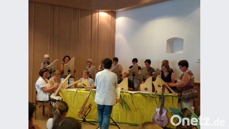 Die Schüler der Pressather Musikgruppe präsentieren ihr Können bei einem Abschlusskonzert im Pressather Pfarrsaal. Bild: exb